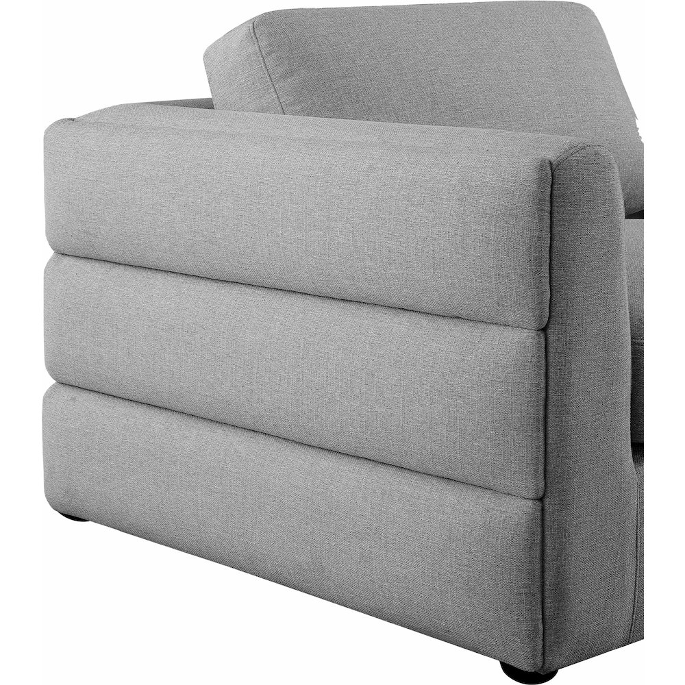 Beckham Grey Durable Linen Textured Fabric Modular Sectional. Picture 10