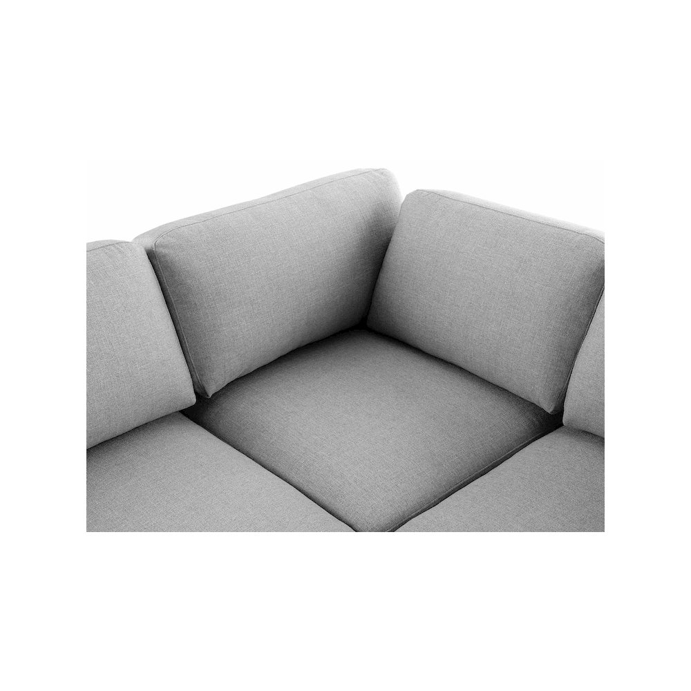Beckham Grey Durable Linen Textured Fabric Modular Sectional. Picture 11