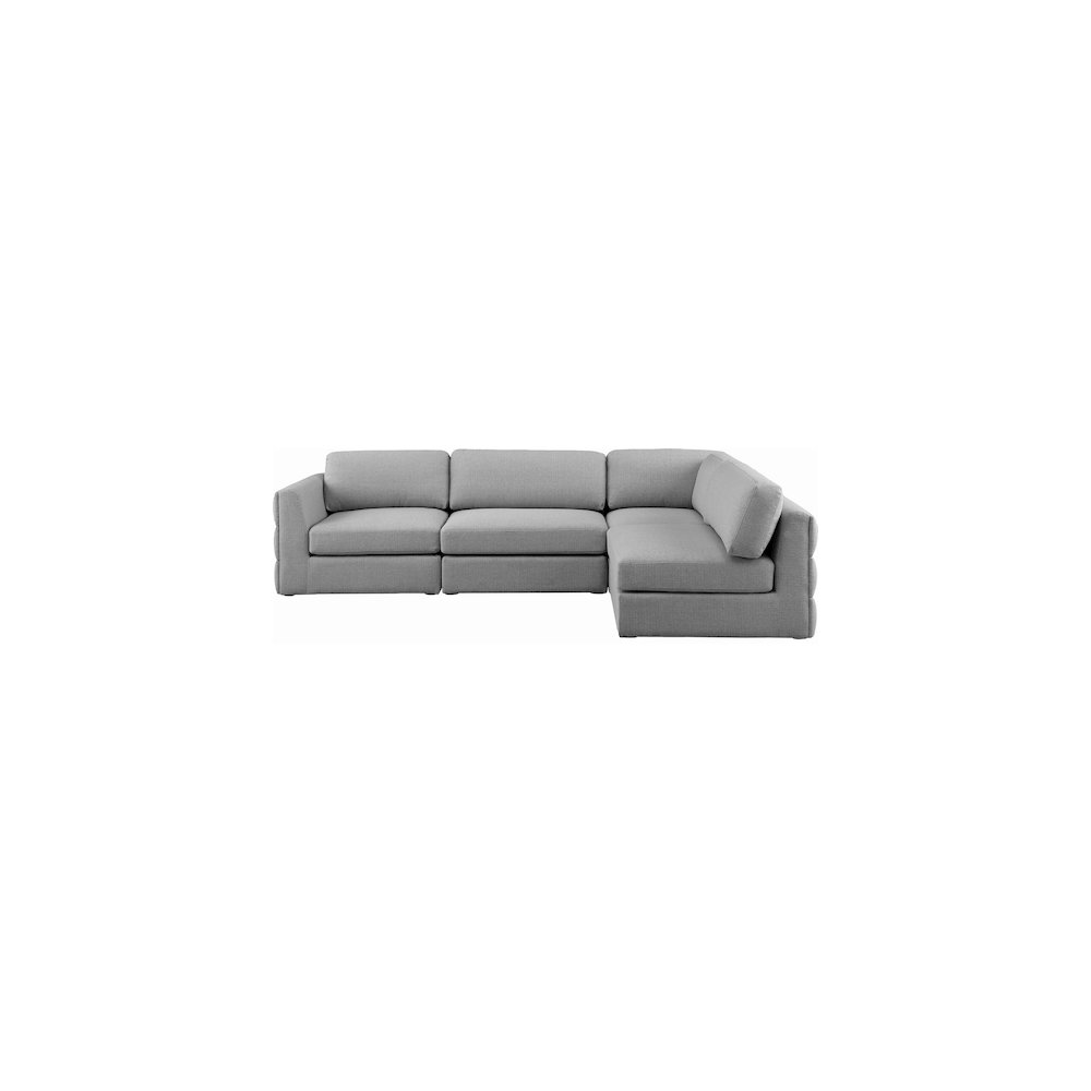 Beckham Grey Durable Linen Textured Fabric Modular Sectional. Picture 8