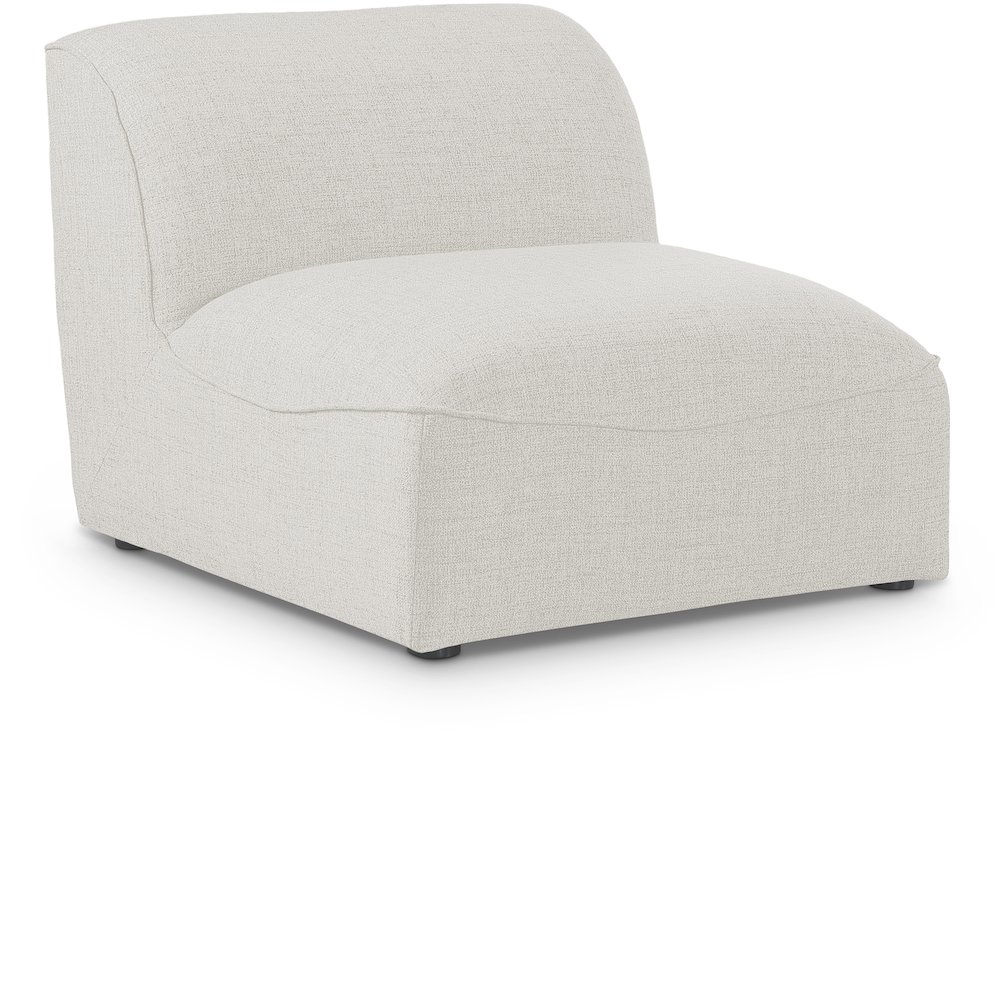 Miramar Cream Durable Linen Textured Armless. Picture 1