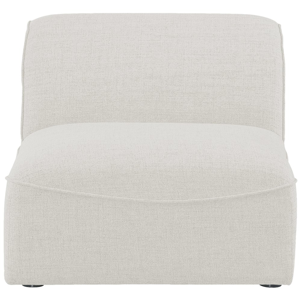Miramar Cream Durable Linen Textured Armless. Picture 3