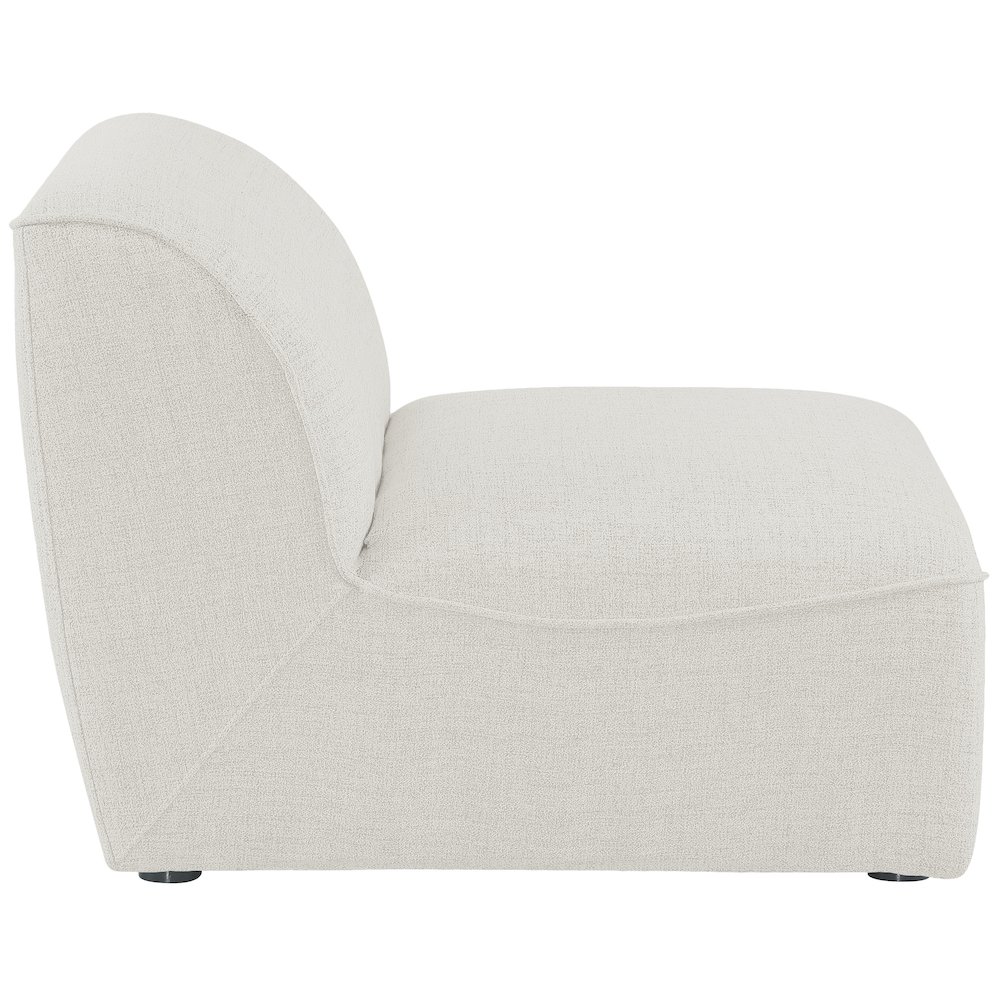 Miramar Cream Durable Linen Textured Armless. Picture 4
