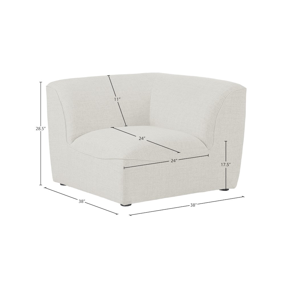 Miramar Cream Durable Linen Textured Corner. Picture 5