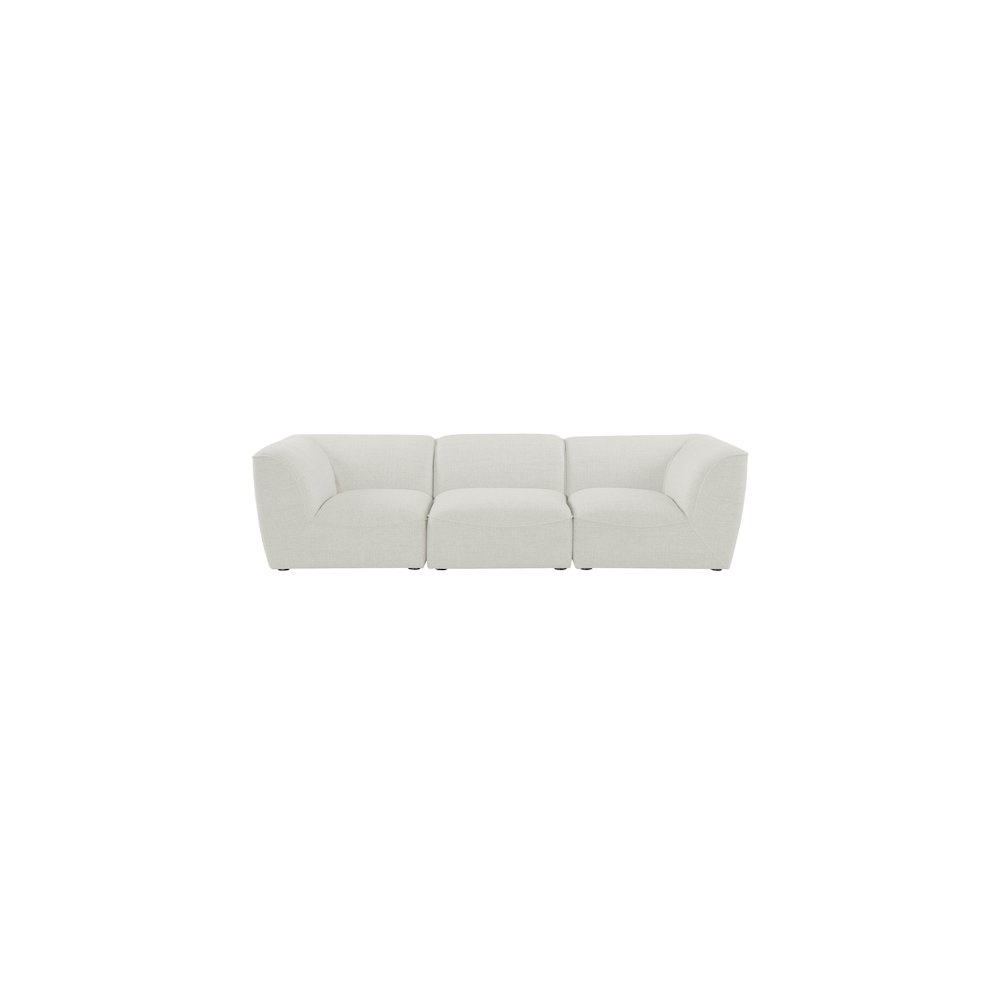 Miramar Cream Durable Linen Textured Modular Sofa. Picture 3