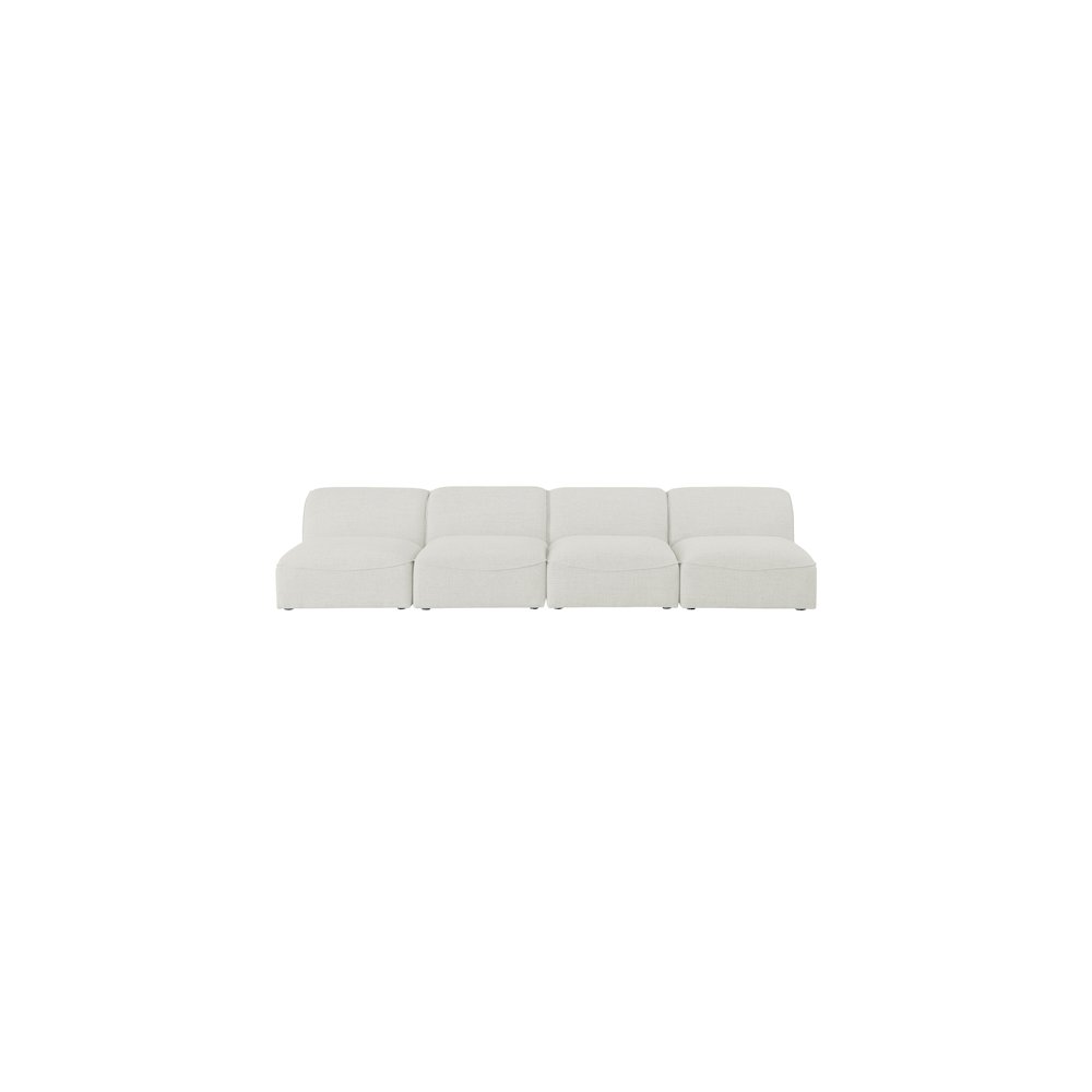 Miramar Cream Durable Linen Textured Modular Sofa. Picture 3