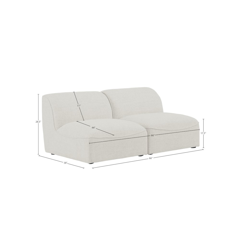 Miramar Cream Durable Linen Textured Modular Sofa. Picture 7