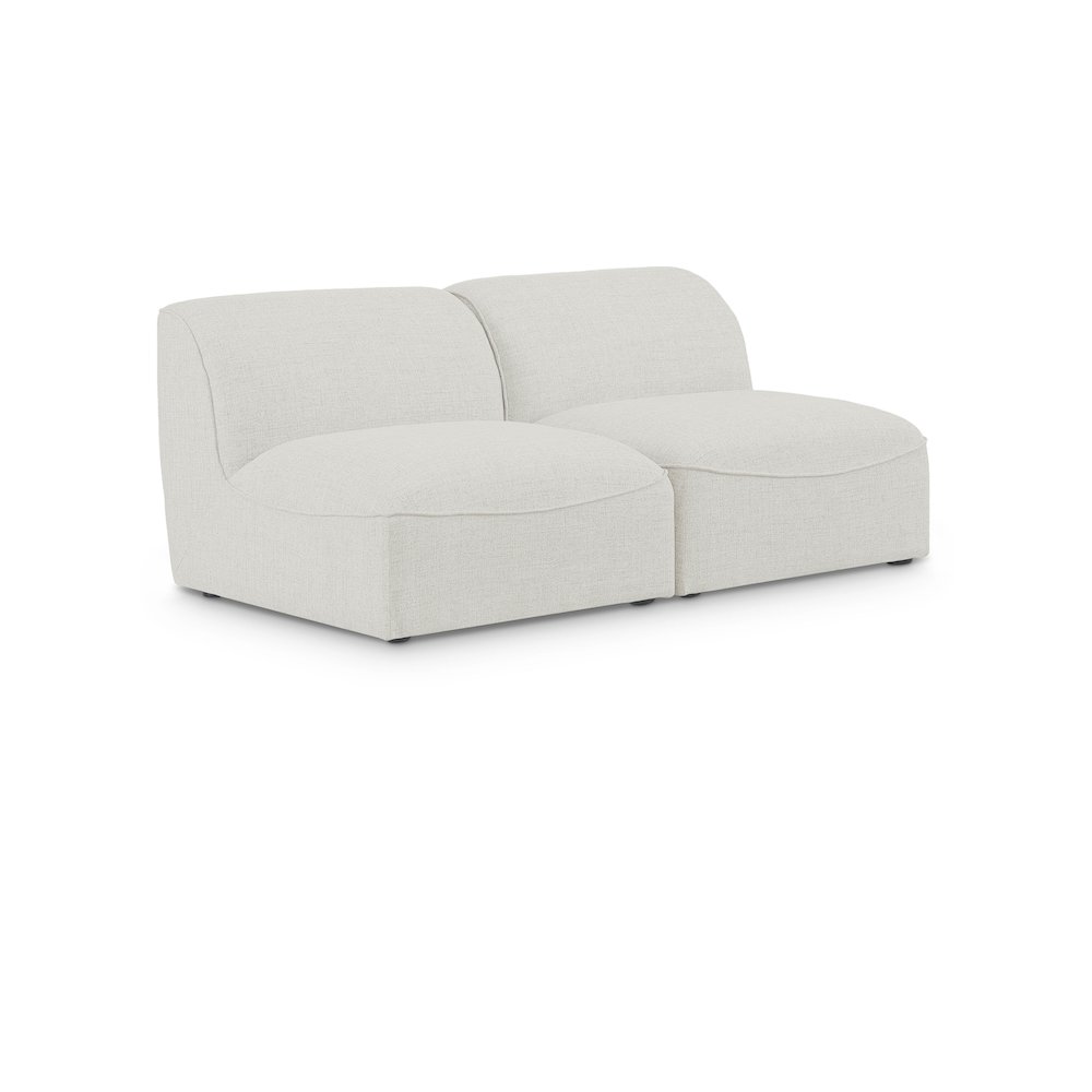 Miramar Cream Durable Linen Textured Modular Sofa. Picture 1