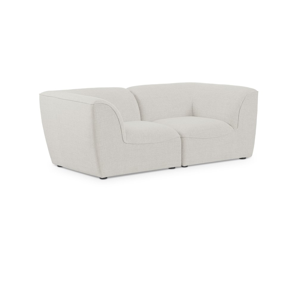 Miramar Cream Durable Linen Textured Modular Sofa. Picture 1