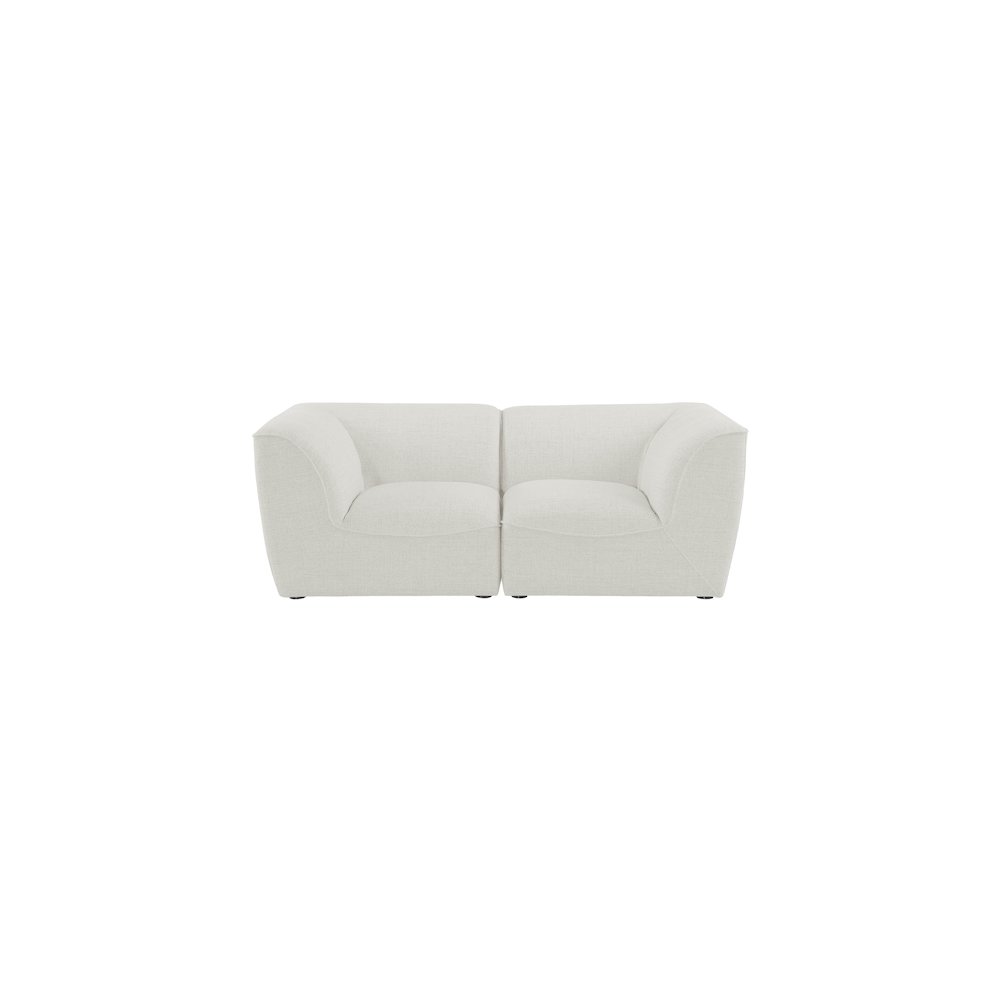Miramar Cream Durable Linen Textured Modular Sofa. Picture 3