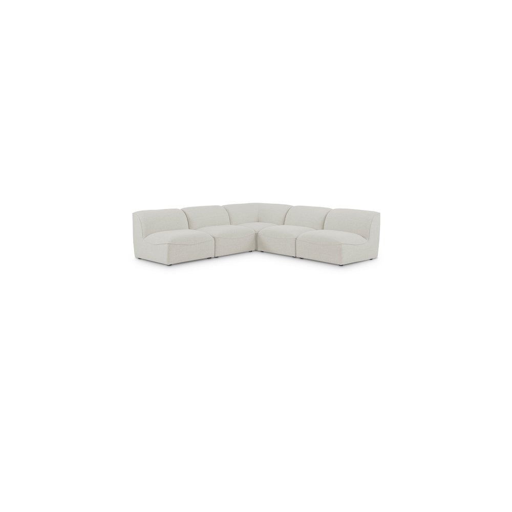 Miramar Cream Durable Linen Textured Modular Sectional. Picture 1