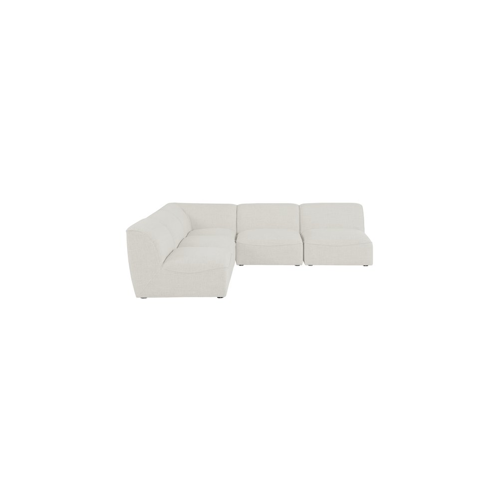 Miramar Cream Durable Linen Textured Modular Sectional. Picture 3