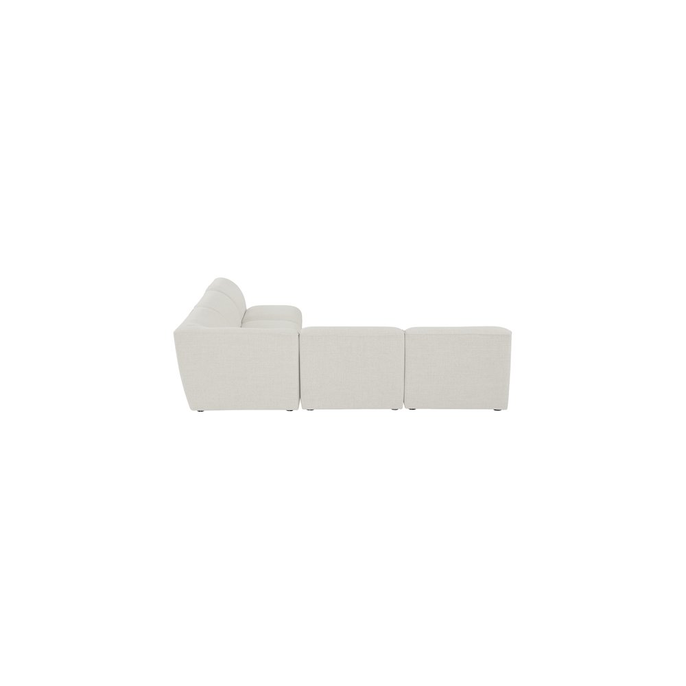 Miramar Cream Durable Linen Textured Modular Sectional. Picture 4