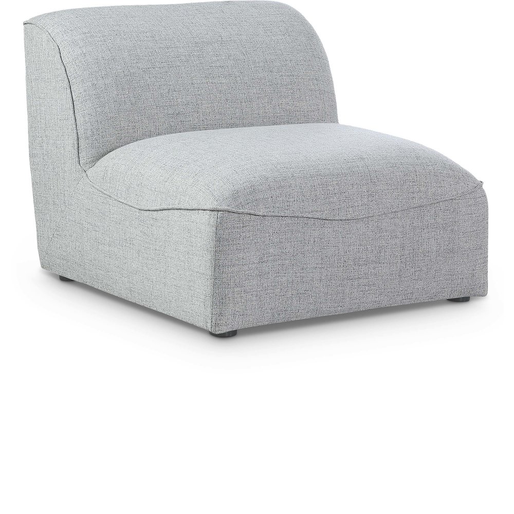 Miramar Grey Durable Linen Textured Armless. Picture 1