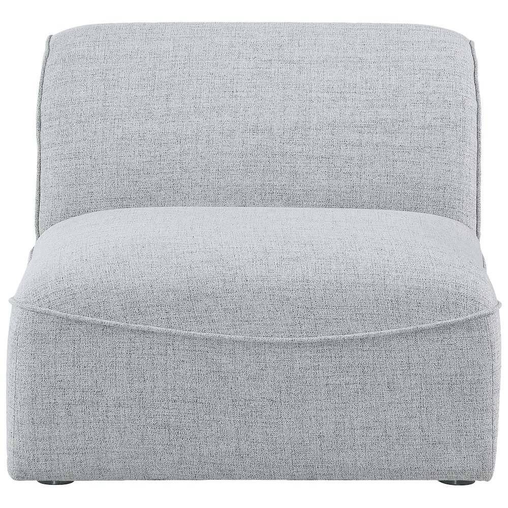 Miramar Grey Durable Linen Textured Armless. Picture 3