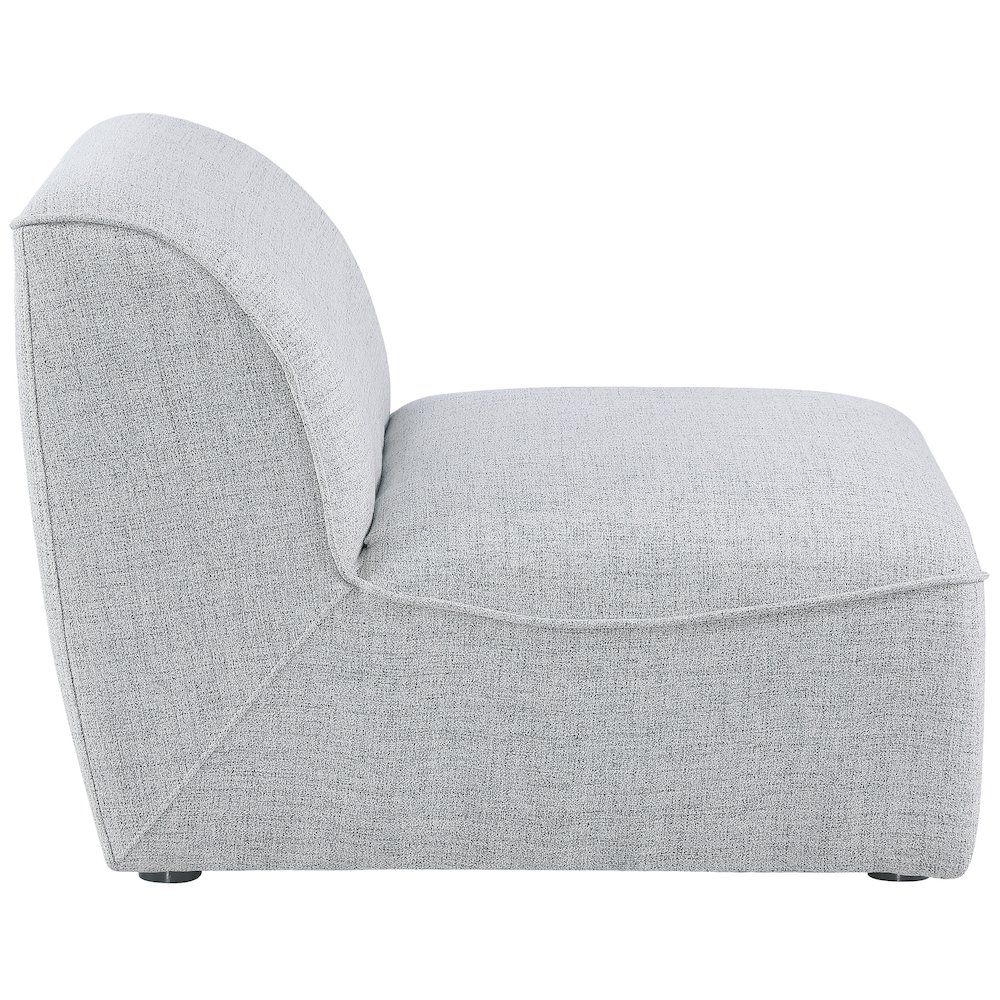 Miramar Grey Durable Linen Textured Armless. Picture 4