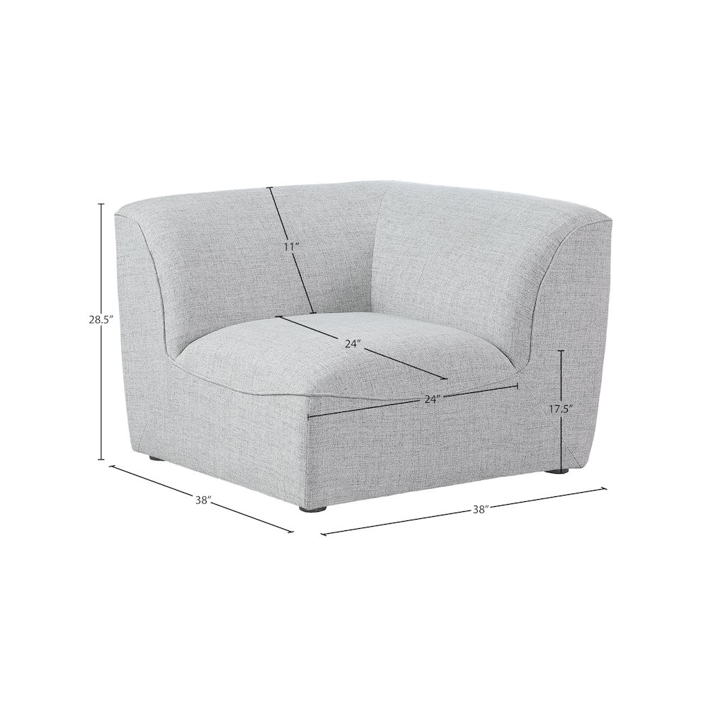 Miramar Grey Durable Linen Textured Corner. Picture 5