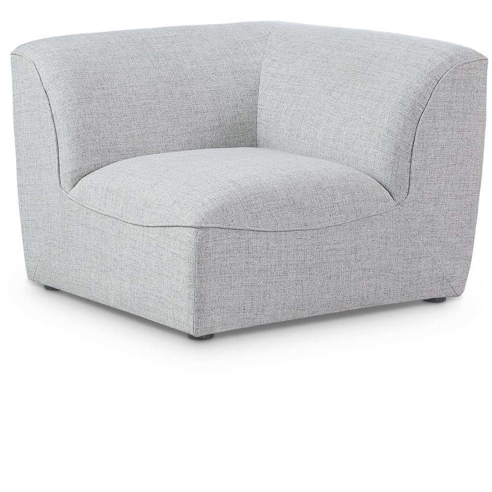 Miramar Grey Durable Linen Textured Corner. Picture 1