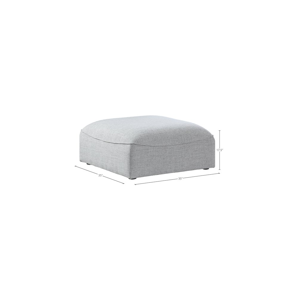 Miramar Grey Durable Linen Textured Ottoman. Picture 4