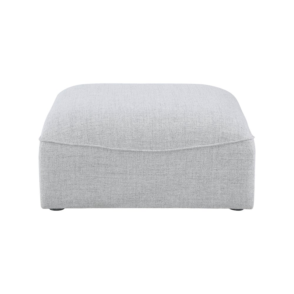Miramar Grey Durable Linen Textured Ottoman. Picture 2