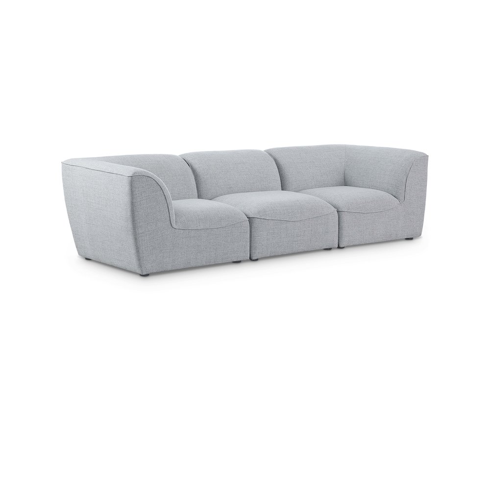 Miramar Grey Durable Linen Textured Modular Sofa. Picture 1