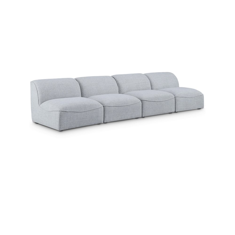 Miramar Grey Durable Linen Textured Modular Sofa. Picture 1