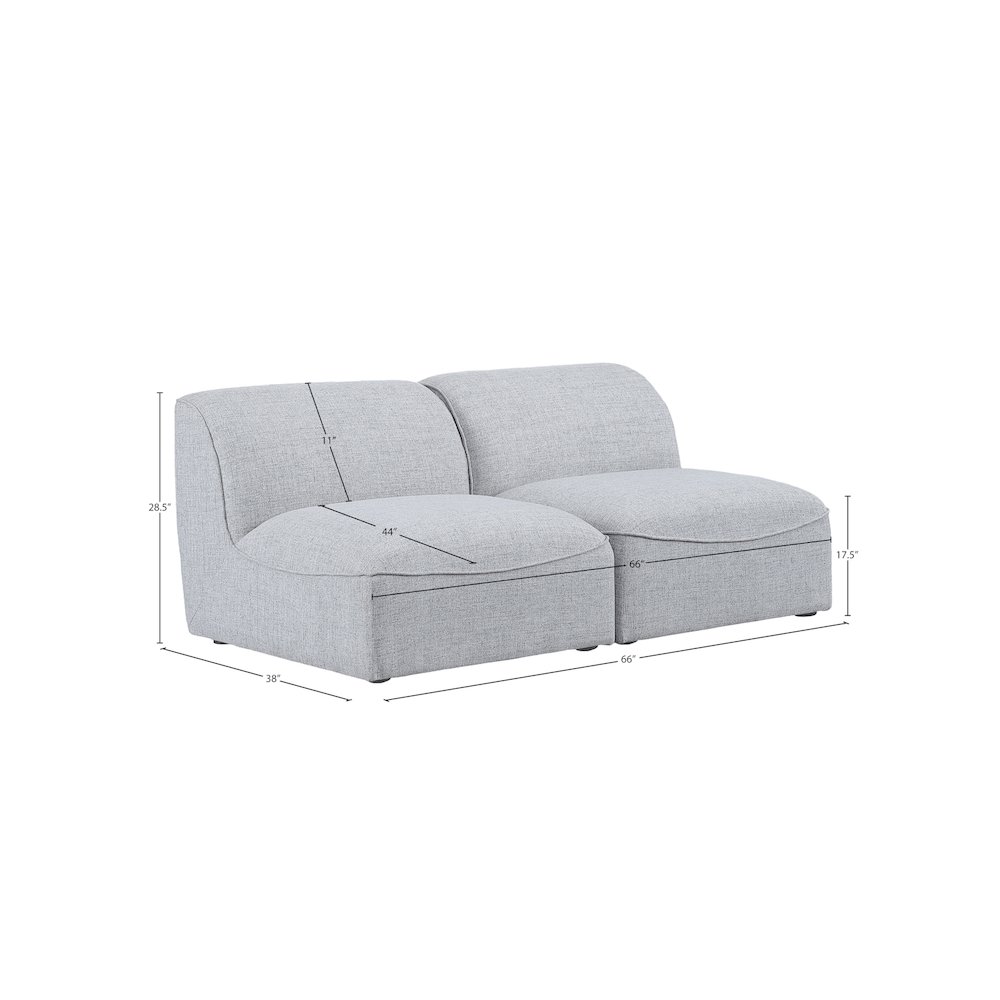 Miramar Grey Durable Linen Textured Modular Sofa. Picture 7