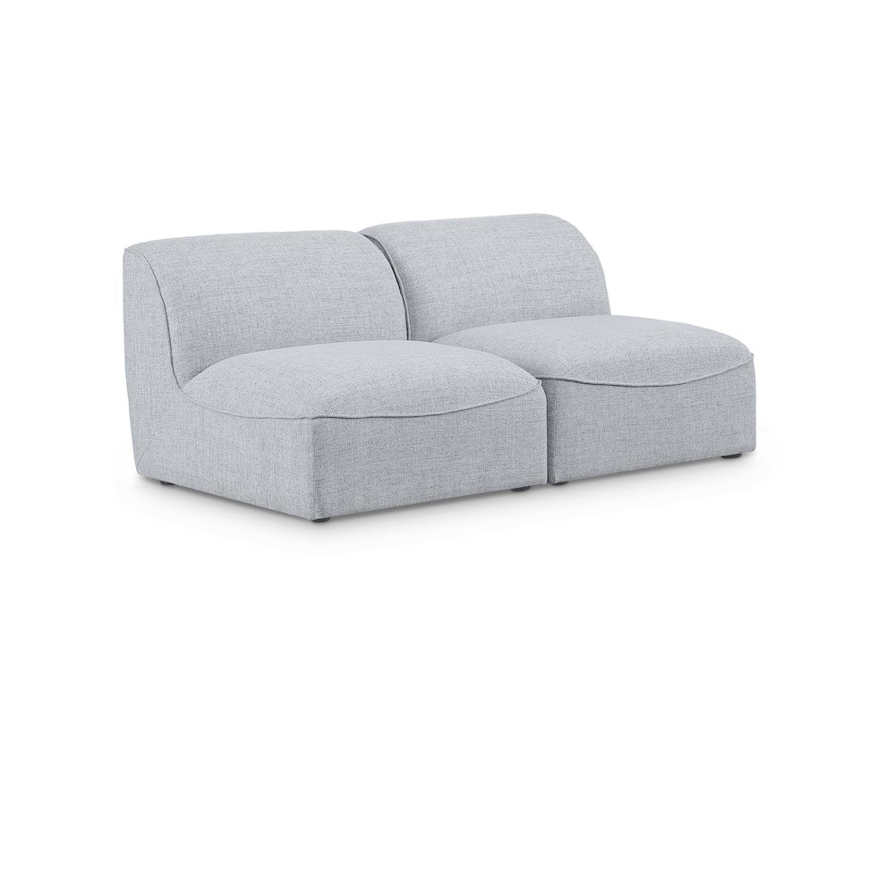 Miramar Grey Durable Linen Textured Modular Sofa. Picture 1