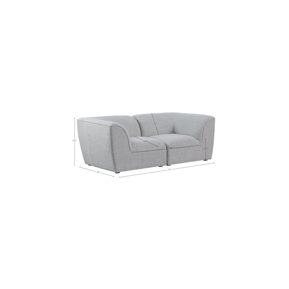 Miramar Grey Durable Linen Textured Modular Sofa. Picture 4