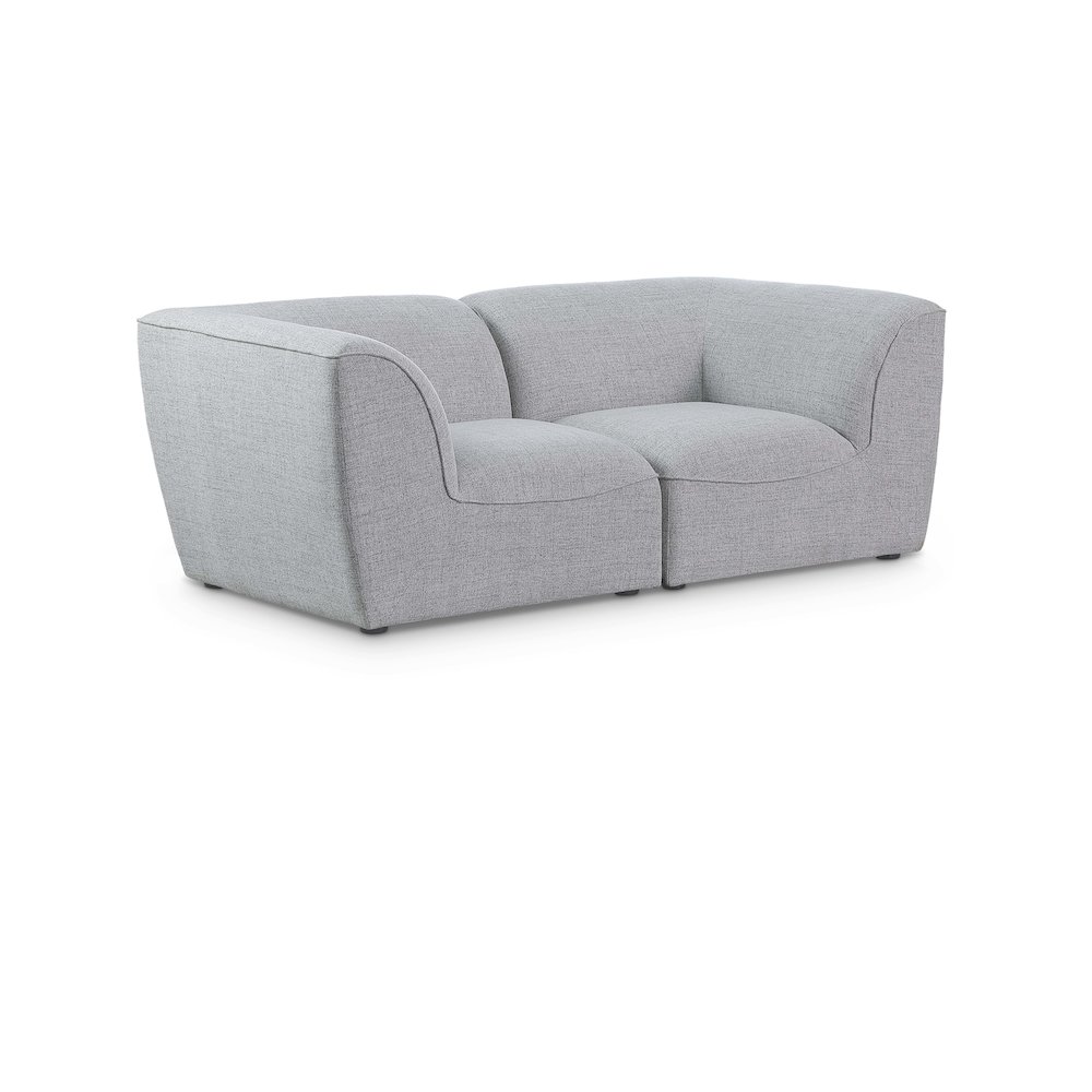 Miramar Grey Durable Linen Textured Modular Sofa. Picture 1