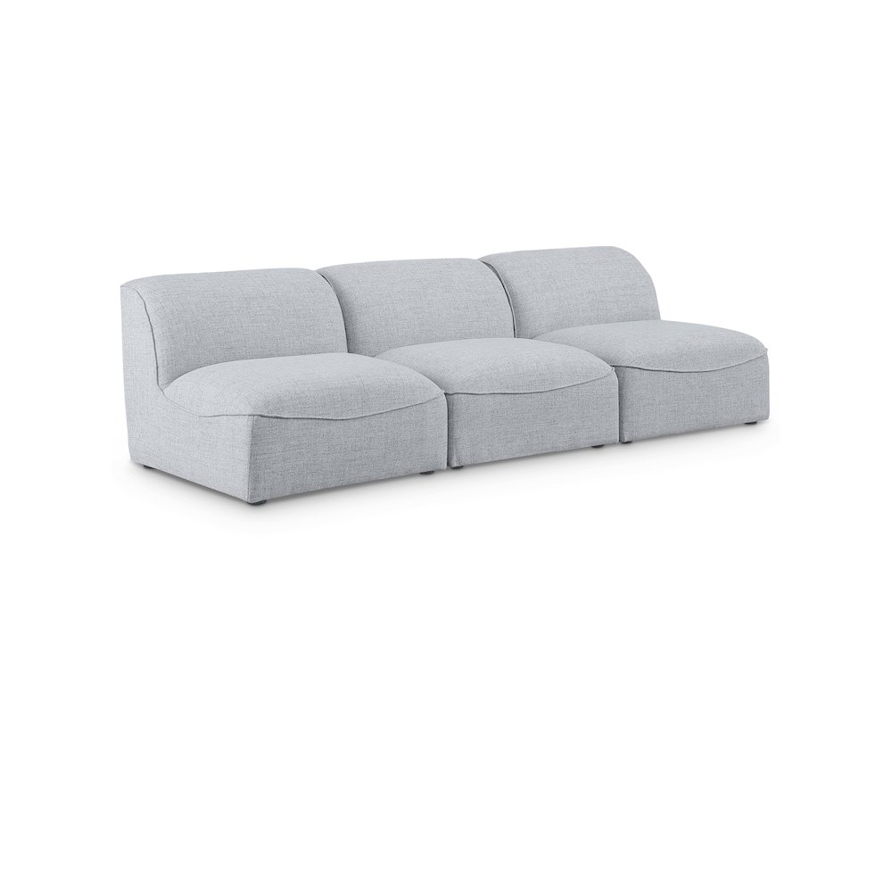 Miramar Grey Durable Linen Textured Modular Sofa. Picture 1