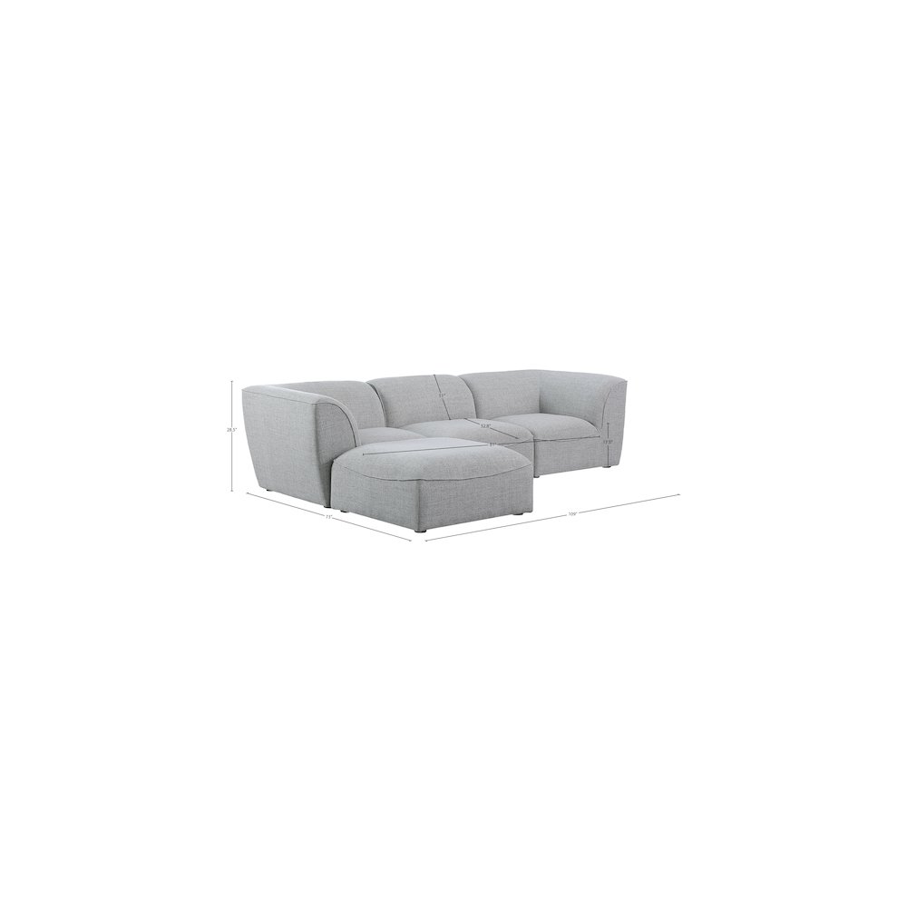 Miramar Grey Durable Linen Textured Modular Sectional. Picture 13