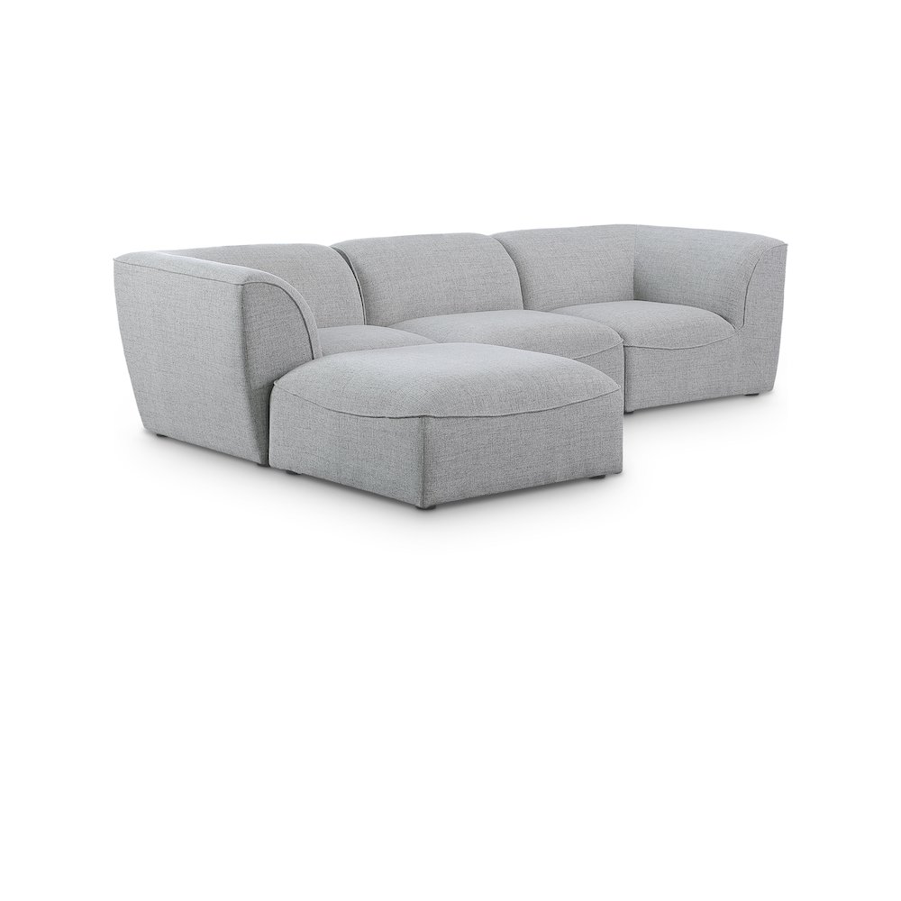 Miramar Grey Durable Linen Textured Modular Sectional. Picture 1