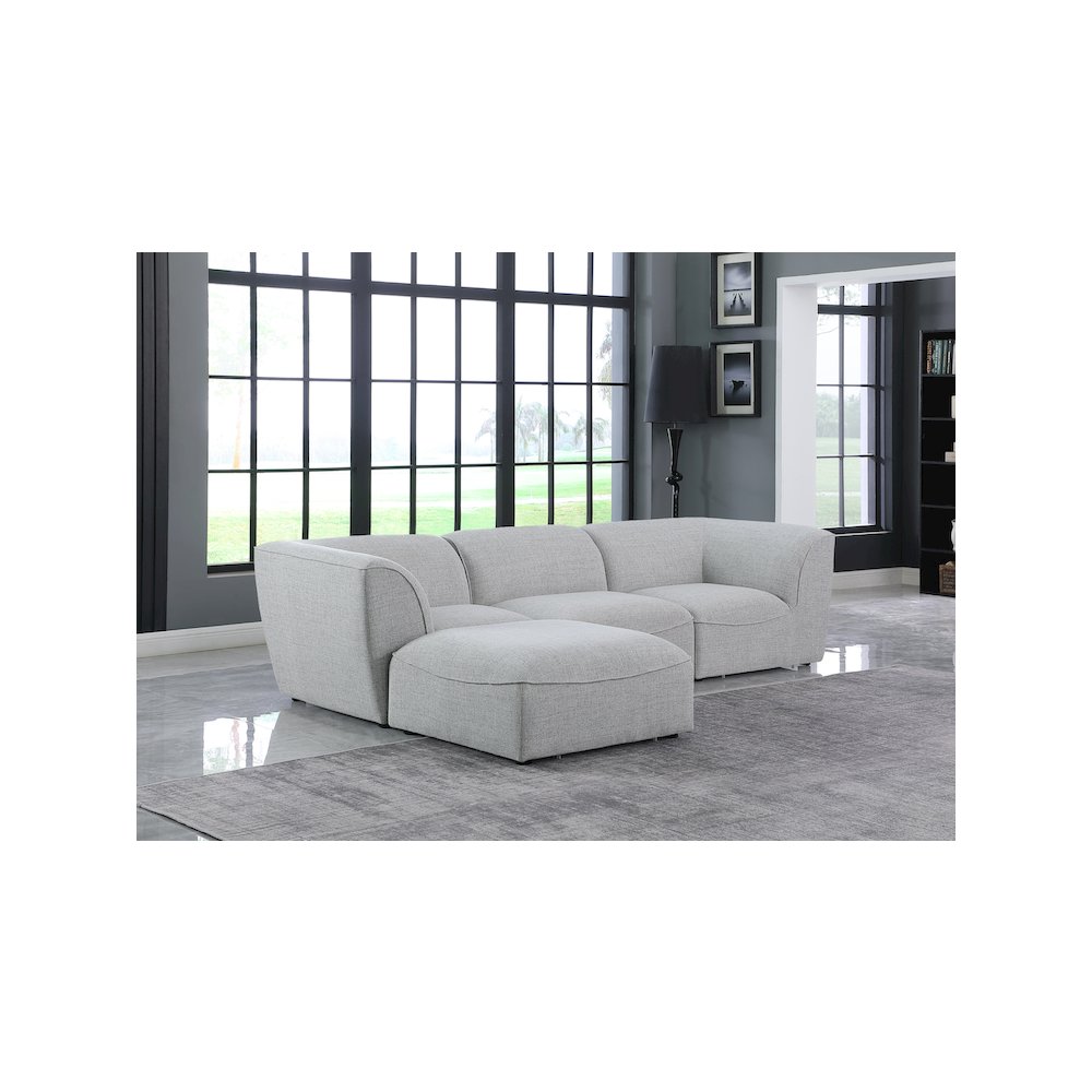 Miramar Grey Durable Linen Textured Modular Sectional. Picture 2