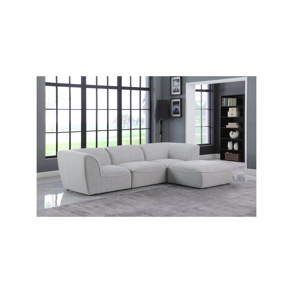 Miramar Grey Durable Linen Textured Modular Sectional. Picture 3