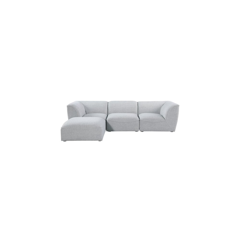 Miramar Grey Durable Linen Textured Modular Sectional. Picture 6