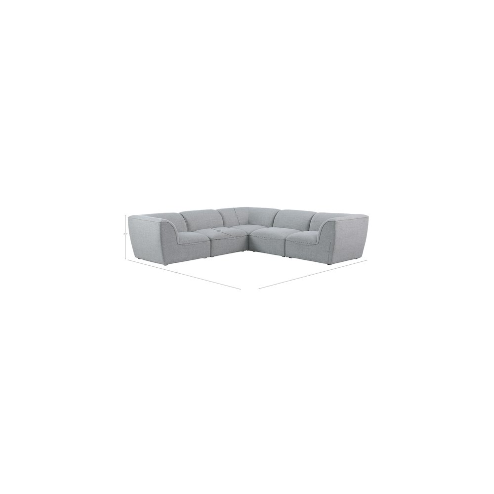 Miramar Grey Durable Linen Textured Modular Sectional. Picture 8