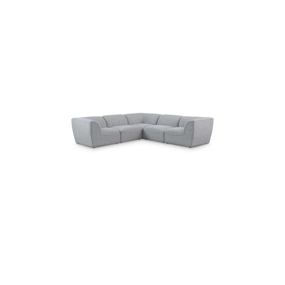 Miramar Grey Durable Linen Textured Modular Sectional. Picture 1