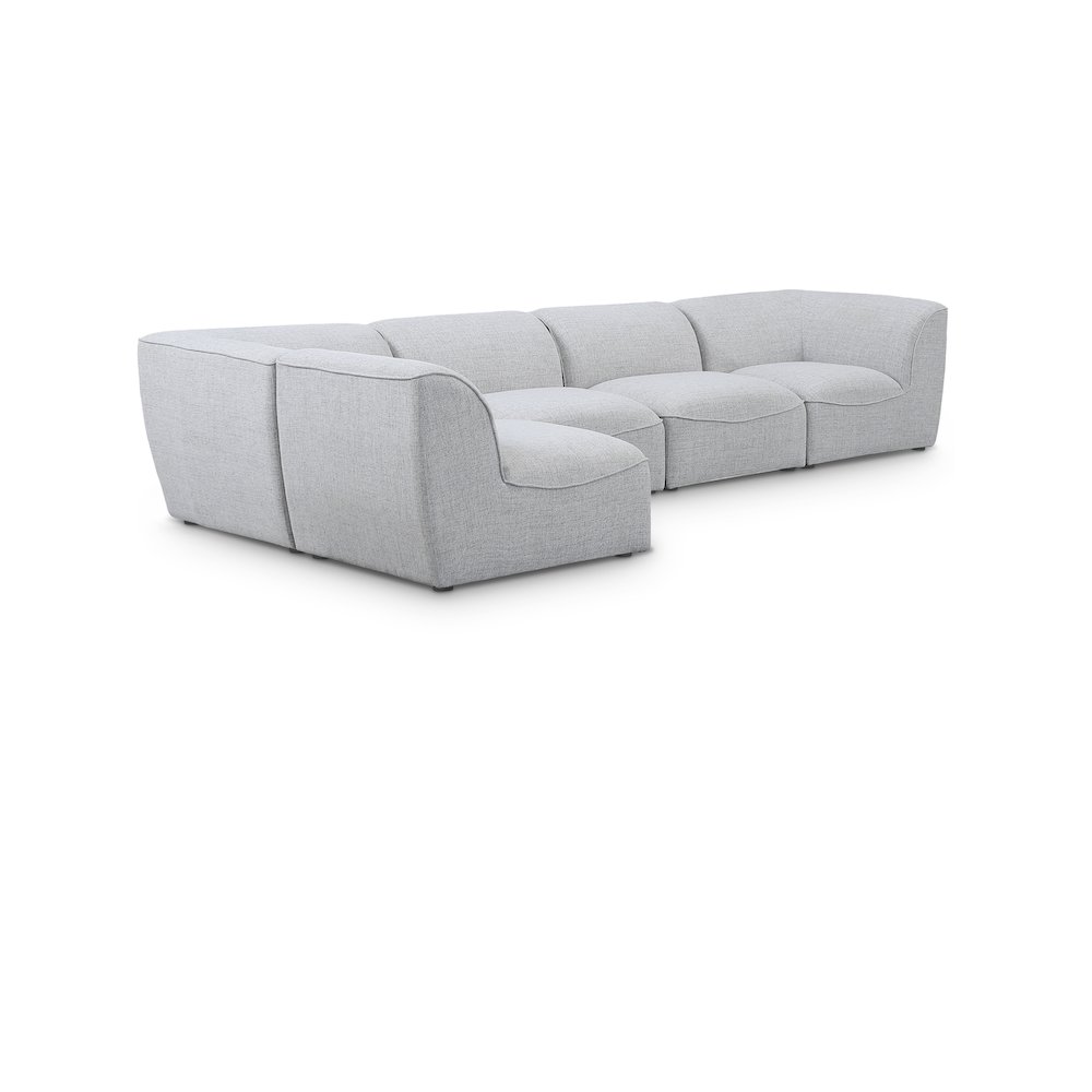 Miramar Grey Durable Linen Textured Modular Sectional. Picture 1
