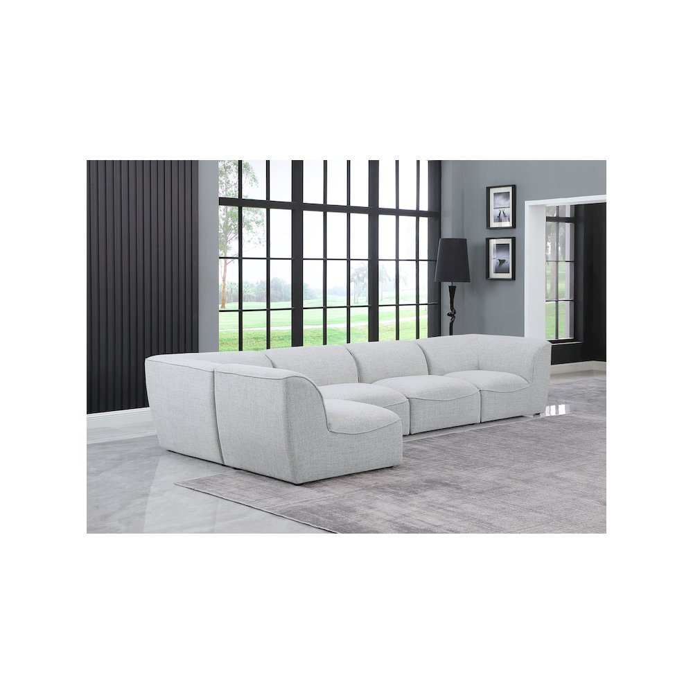 Miramar Grey Durable Linen Textured Modular Sectional. Picture 2