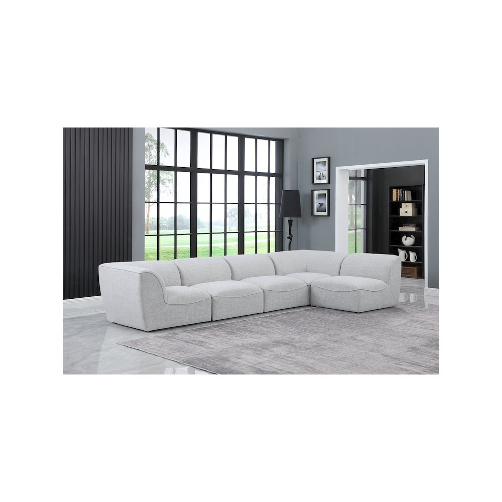 Miramar Grey Durable Linen Textured Modular Sectional. Picture 3