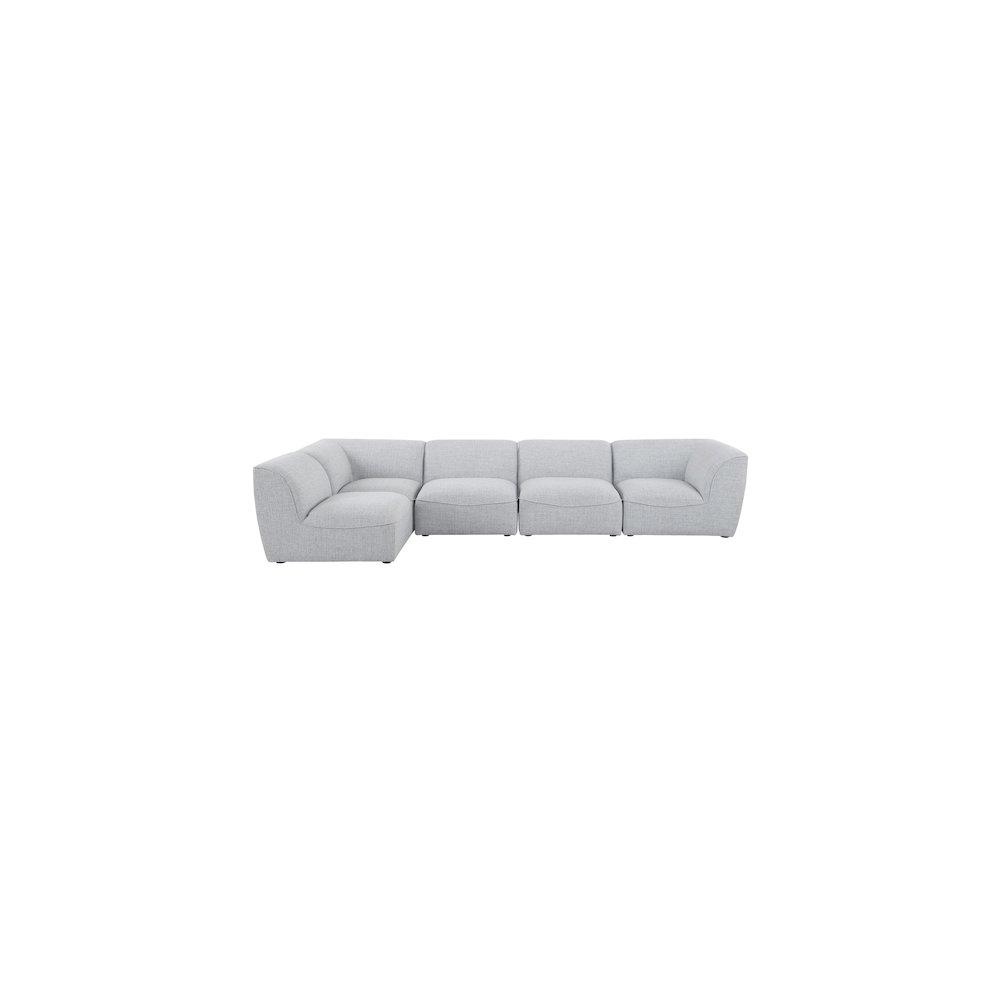 Miramar Grey Durable Linen Textured Modular Sectional. Picture 6