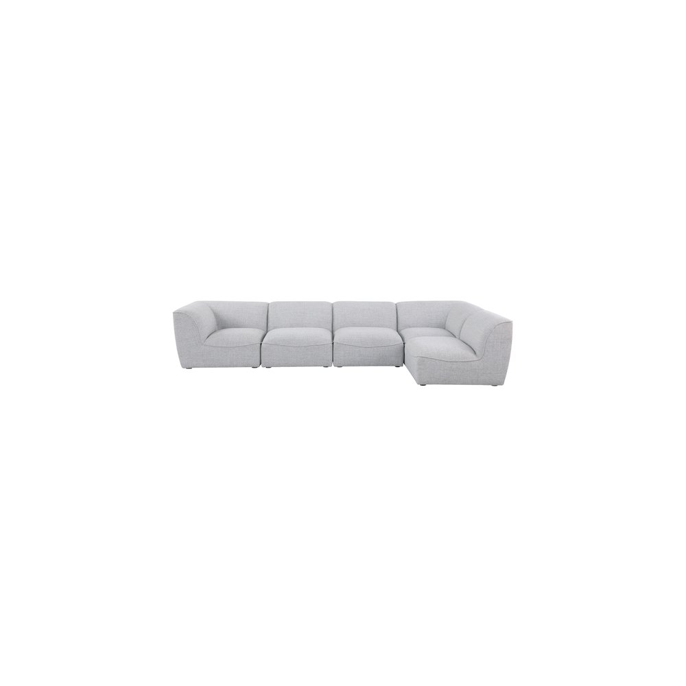 Miramar Grey Durable Linen Textured Modular Sectional. Picture 7