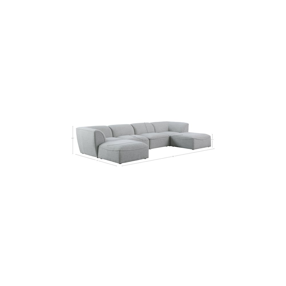 Miramar Grey Durable Linen Textured Modular Sectional. Picture 8