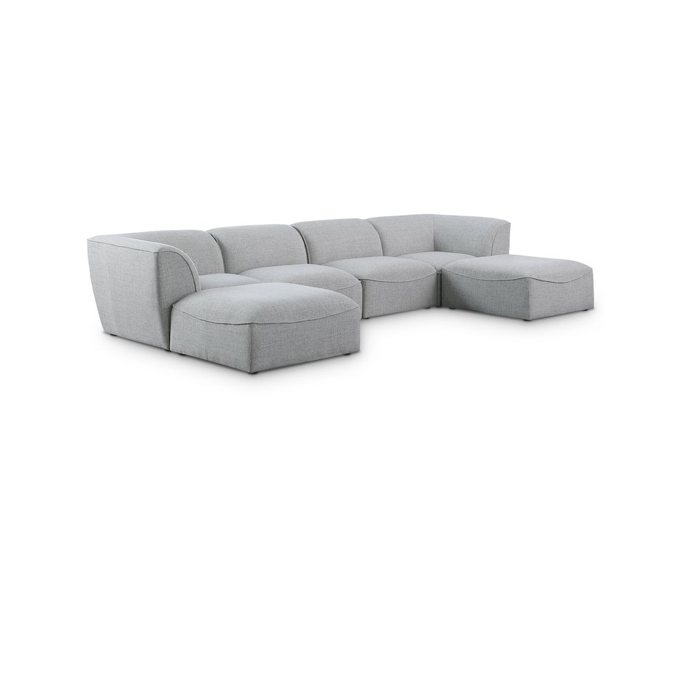 Miramar Grey Durable Linen Textured Modular Sectional. Picture 1