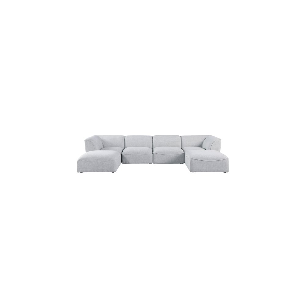 Miramar Grey Durable Linen Textured Modular Sectional. Picture 3