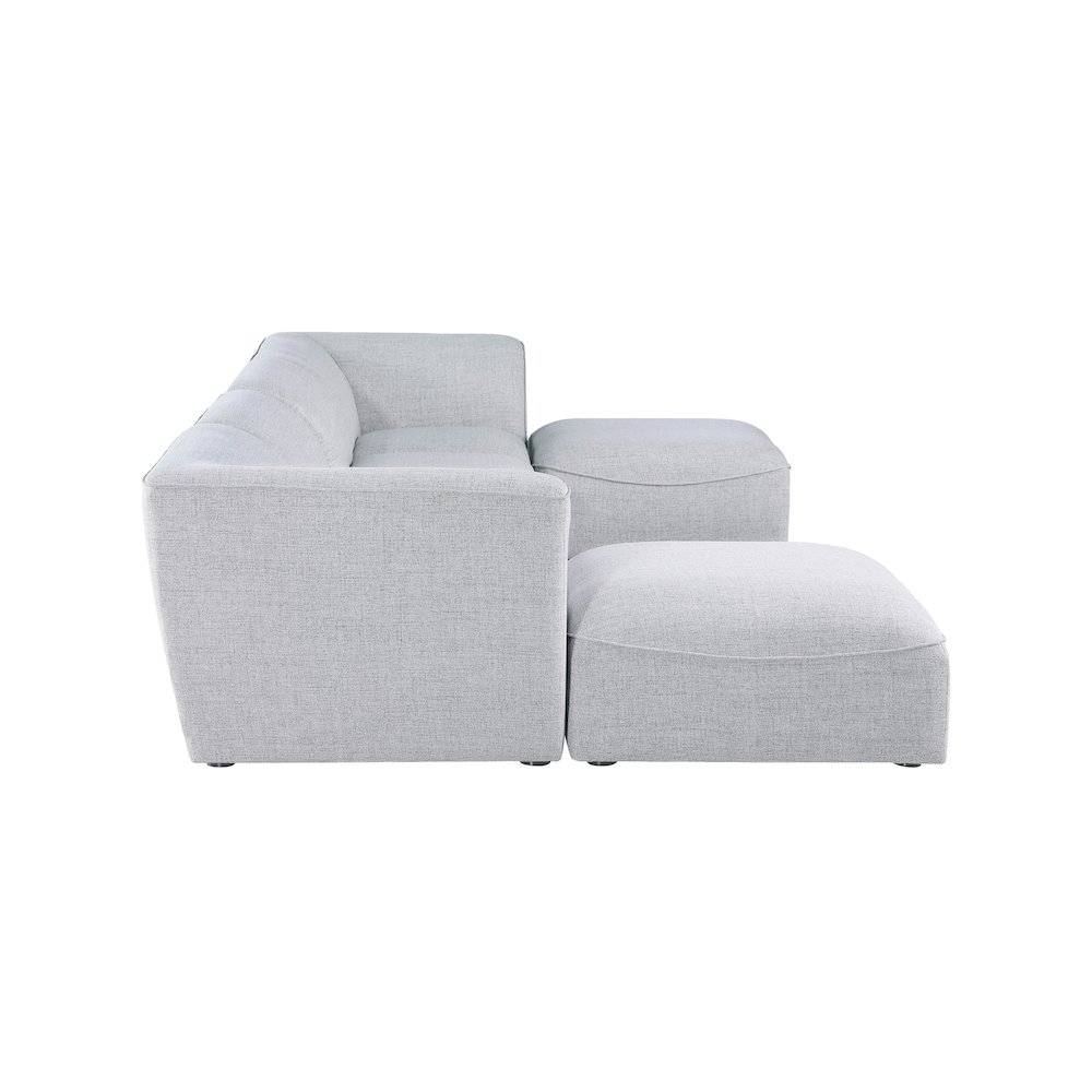 Miramar Grey Durable Linen Textured Modular Sectional. Picture 4