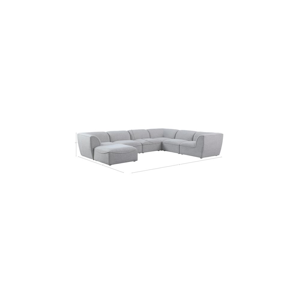 Miramar Grey Durable Linen Textured Modular Sectional. Picture 8
