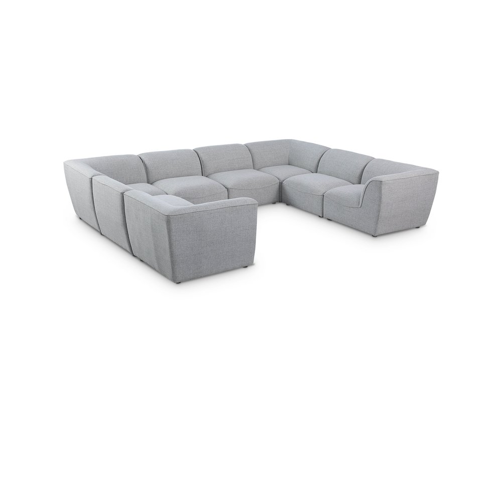 Miramar Grey Durable Linen Textured Modular Sectional. Picture 1