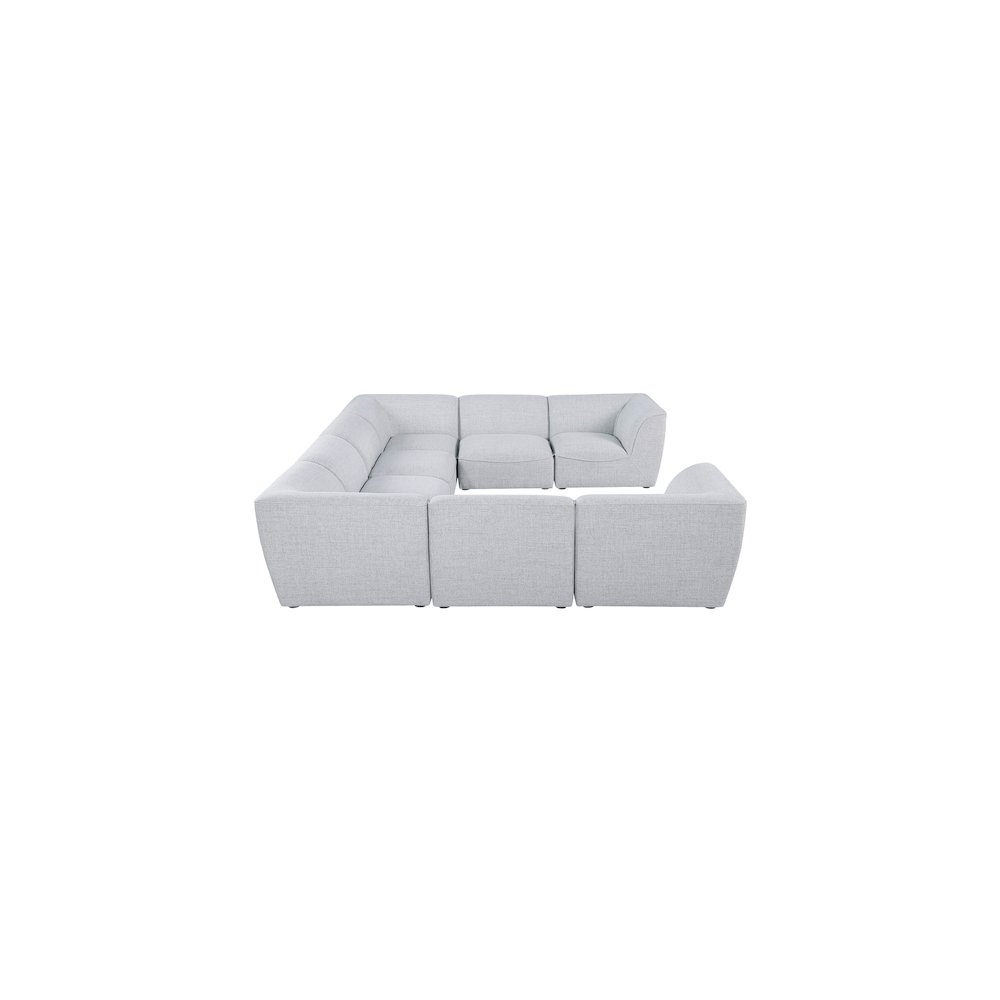 Miramar Grey Durable Linen Textured Modular Sectional. Picture 4