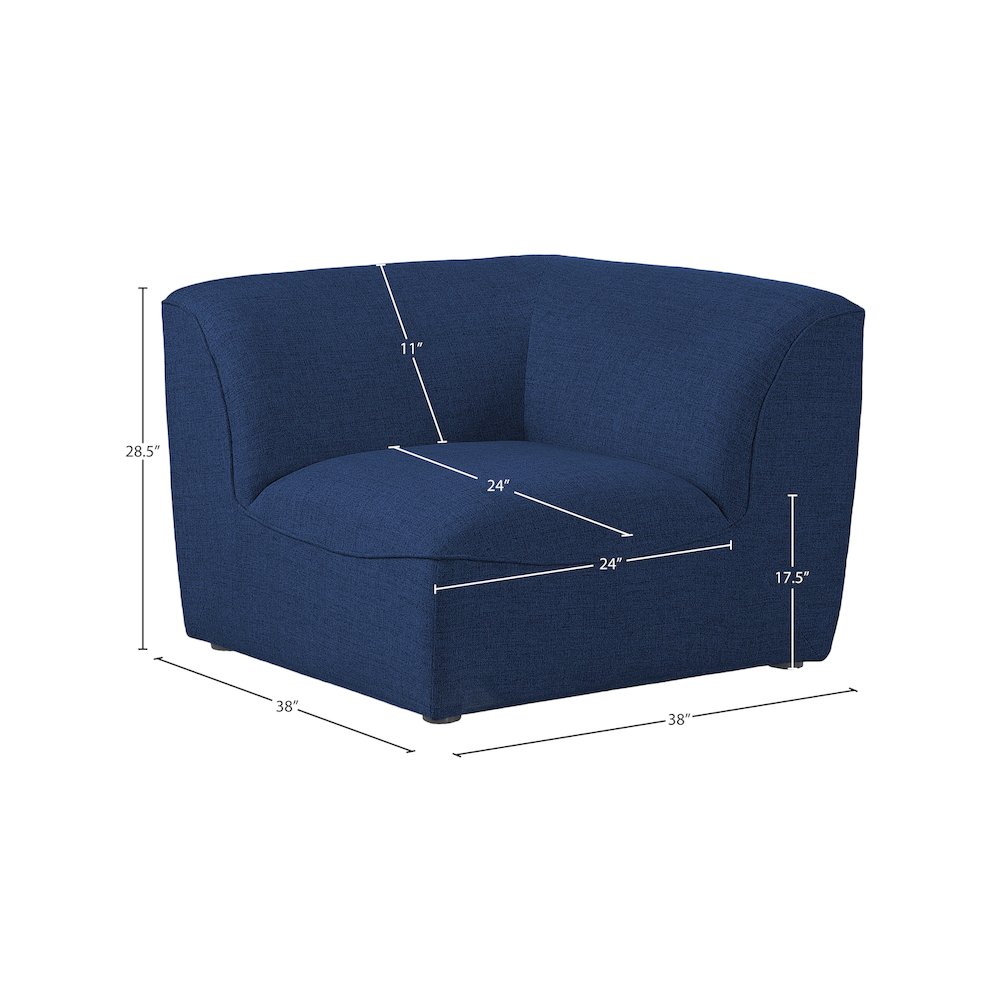 Miramar Navy Durable Linen Textured Corner. Picture 6